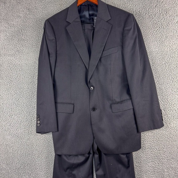 Brooks Brothers‎ 346 Suit Mens 41R Pinstripe Wool Stretch 2 Piece 35x28.5 Pants - Picture 1 of 16